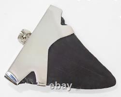 1.95-inch Fossil Shark Tooth Pendant Megalodon Tooth, Sterling Silver Cap