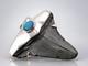 Fossil Shark Tooth Pendant Carcharocles Megalodon W Silver Cap And Opal Accent