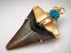 Fossil Shark Tooth Pendant Megalodon Tooth With 24 K Gold Over Sterling Silver