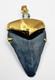 Fossil Shark Tooth Pendant Megalodon Tooth With 24 K Gold Over Sterling Silver