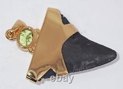 Fossil Shark Tooth Pendant Megalodon Tooth with 24 K Gold Over Sterling Silver