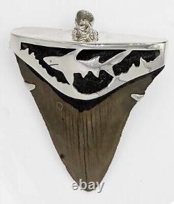 Fossil Shark Tooth Pendant Megalodon Tooth with Sterling Silver Cap, Meg Teeth