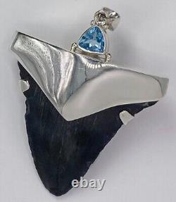 Fossil Shark Tooth Pendant Megalodon Tooth with Sterling Silver Cap, Meg Teeth