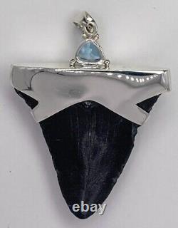 Fossil Shark Tooth Pendant Megalodon Tooth with Sterling Silver Cap, Meg Teeth