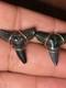 Italian 14k Yellow Gold Megalodon Shark Tooth Fossil Earrings Stud 2.90g 20mm