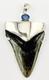 Large Fossil Meg Shark Tooth Pendant Megalodon Tooth With Sterling Silver Cap