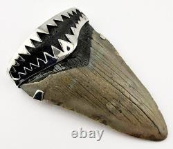 Large Megalodon Shark Tooth Pendant Megalodon Tooth with Sterling Silver Cap