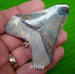 MEGALODON Shark Tooth Necklace 2 & 3/4 in. BONE VALLEY STERLING SILVER