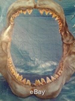 Megalodon Jaw Replica Hand Painted, Teeth cast from real Teeth. Over 180 teeth