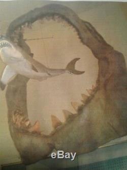 Megalodon Jaw Replica Hand Painted, Teeth cast from real Teeth. Over 180 teeth