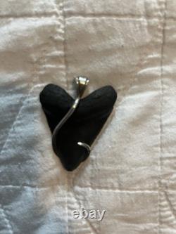 Megalodon Shark Tooth Fossil Pendant Set in Sterling Silver