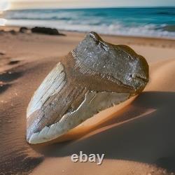 Megalodon Sharks Tooth 4-5 inch fully restored fossil sharks tooth