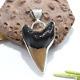 Natural Brown Fossil Megalodon Shark Tooth Pendant Necklace Best Jewelry Gift