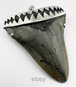 X-Large Megalodon Shark Tooth Pendant Megalodon Tooth 2+ Inches W silver Cap X-Large Megalodon Shark Tooth Pendant Megalodon Tooth 2+ Inches W silver Cap